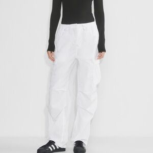 Aritzia TNA White Squad Pocket Parachute Pants